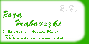 roza hrabovszki business card